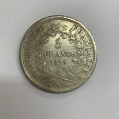 (8) Moneda - 5 FRANCI - 1875 - Franța - REPLICA - KM 820.1 foto