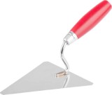 Lingura de zidar Strend Pro Premium triunghiulara 180 mm, inox 1 mm, maner din lemn cu capat metalic