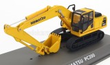 Macheta metalica Komatsu PC200LC Hybrid excavator pe senile 1:72 galben negru