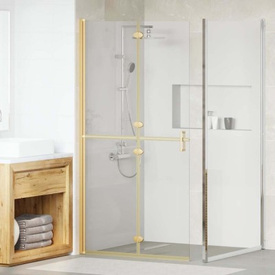 Perete de duș Walk-in Altele auriu și transparent 100 x 190 cm foto