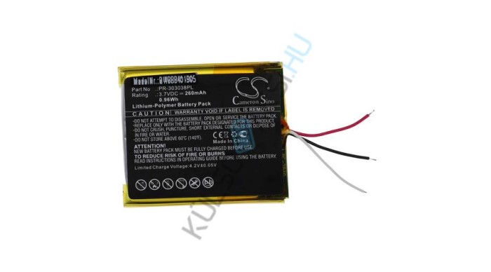 &Icirc;nlocuire baterie VHBW MP3-Player pentru SanDisk PR-303038PL - 260 mAh 3,7 V Li-polimer