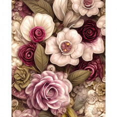 Sticker decorativ, Flori, Roz, 85 cm, 6423ST