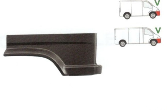 Segment aripa fata Citroen C25 1981-1990, Fiat Ducato 1981-1990, Peugeot J5 1981-1990, element reparatie fata dreapta, inaltime 345mm