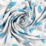 Draperie Caressa, SGEPC013, poliester, albastru, model vegetal, semiopac, 135 x 245 cm