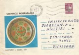 Romania, Ceramica romaneasca, Farfurie-Valea Izei, plic circulat intern, 1977