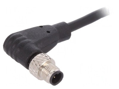 Conector M5 Mufă Tată 3 PIN 1A Unghi IP67 60V foto