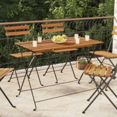 vidaXL Masă bistro pliabilă, 100x54x71 cm, lemn masiv de acacia &amp; oțel 319971