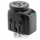 Adaptor Priza Vetter Universal With Dual USB Charger 2500W Grounded Black WTCVT25D