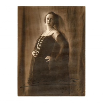 Regina Elisabeta a Greciei, fotografie cu autograf, atelier Fotoglob, 1929 foto