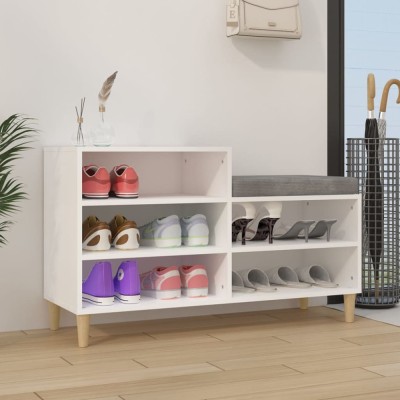 vidaXL Pantofar, alb, 102x36x60 cm, lemn compozit foto