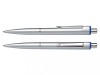 Pix Schneider K1 Argintiu, 0.4mm, Albastru - Corp Plastic Lacuit, Clema Metalica