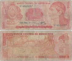1992 ( 10 IX ) , 1 lempira ( P-71 ) - Honduras