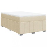 Cumpara ieftin Pat continental cu saltea, crem, 120x190 cm, textil