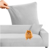 Husa elastica pentru canapea extensibila, gri deschis, 145-185 cm, Ruhhy
