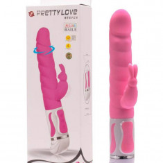 Pretty Love Steven - Vibrator Iepuraș cu Cap Rotativ, 27 cm