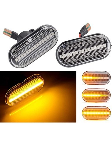 Set 2 Semnalizari Aripa LED dinamice cu sticla clara pentru Renault Clio, Espace, Master, Megane, Trafic