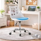 Scaun de birou Artool Print, rotativ, reglabil, confortabil, alb-albastru, baza metalica, 5 roti cauciuc, pentru acasa sau office