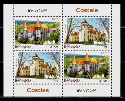 ✅RO 2017 LP 2142a &amp;quot;Europa-Castele&amp;quot; , colita 696 tip I, MNH foto