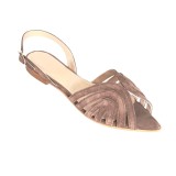 Sandale din piele intoarsa cu bareta la spate Ruby Mud