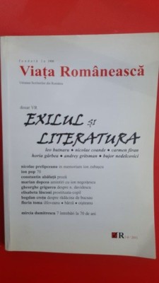 Viata romaneasca Exilul si literatura- Nicolae Coande foto