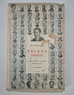 Carte veche 1925 Caricaturi Pastion Balada tineretii foto