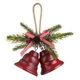 Clopoței Decorativi Crăciun, Metal, Rășină, Roșu, 8x7cm, Set 2 Bucăți, Oem