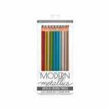 Creioane colorate metalice Modern - Set de 12, Ooly