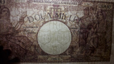 Bancnota ROMANIA 2000 LEI 1943 , Filigram BNR in Scut! foto