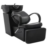 Cumpara ieftin Scaun salon șamponare, cu lavoar, negru, piele ecologică
