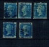 Marea Britanie 1858/1869 - Mi.No.17 - Lot 5 marci stampilate