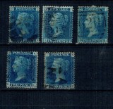 Marea Britanie 1858/1869 - Mi.No.17 - Lot 5 marci stampilate