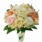 Buchet mic personalizabil cu trandafiri si floarea miresei (Crem, Multicolor)