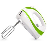 Mixer de mana AD4205G, 300 W, 2 teluri si 2 carlige, 5 Viteze + Turbo, Alb/Verde