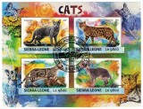 Sierra Leone 2017: Set Complet Timbre cu Pisici, Colita + Bloc - Tema Felina, Colectie, Timbre Straine, Emisiune Filatelica