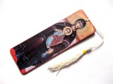 Semn de Carte Maica Domnului din Lemn, Decorat Manual, 15cm x 5cm