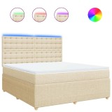 Cumpara ieftin Pat continental cu saltea, crem, 180x200 cm, textil