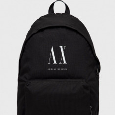 Armani Exchange rucsac barbati, culoarea negru, mare, cu imprimeu