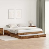 VidaXL Cadru de pat cu depozitare Lemn vechi 236.5 x 180 x 31.5 cm
