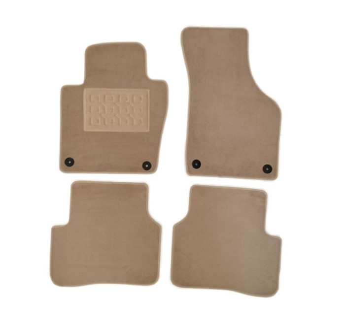 Covorase mocheta VW Passat B6 03.2005-11.2010, culoare bej, fixare ovala, 4 buc.
