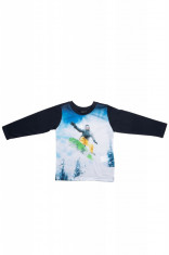 Bluza copii Kidsworld, 100% bumbac, cu imprimeu, Bleumarin foto