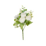 Buchet decorativ artificial, Flori albe, 30 cm, ATU-082694, Oem