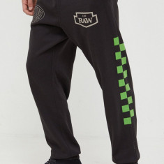 G-Star Raw pantaloni de trening din bumbac culoarea negru, cu imprimeu