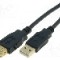 Cablu USB A mufa, USB A soclu, USB 2.0, lungime 3m, negru, VCOM - CU202G-B-030-PB
