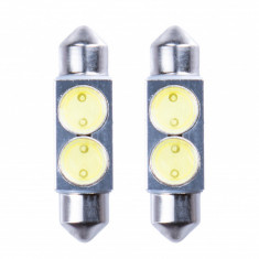 Set 2 bucati bec Led 12v sofit alb 11x36 mm 0,5w 96856 4cars TK96856 foto