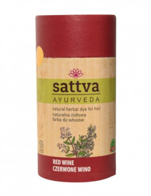 Vopsea de par Red Wine, 150gr , Sattva Ayurveda foto