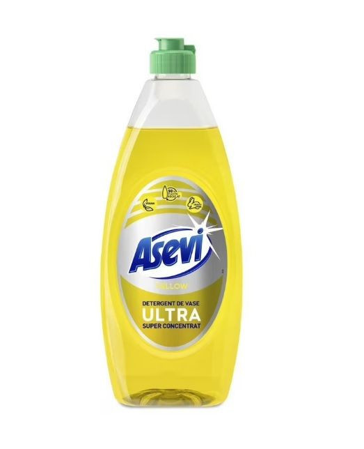 Detergent lichid vase, Asevi Ultra Yellow, 650 ml