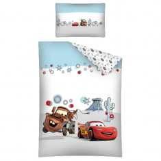 Set lenjerie de pat 2 piese 100 x 135 cm pentru copii Disney Cars 30 B DC, Multicolor foto