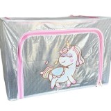 Cutie de Depozitare, pentru Camera Copiilor, 66L, din PVC, Model Unicorn, 50 x 40 x 33 cm, Transparent