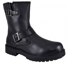 Ghete Barbati Negre Imblanite Inalte tip Bocanci cu Curele si Fermoar - 41