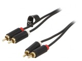 Cablu RCA 2m Aurit Negru x2, Vention